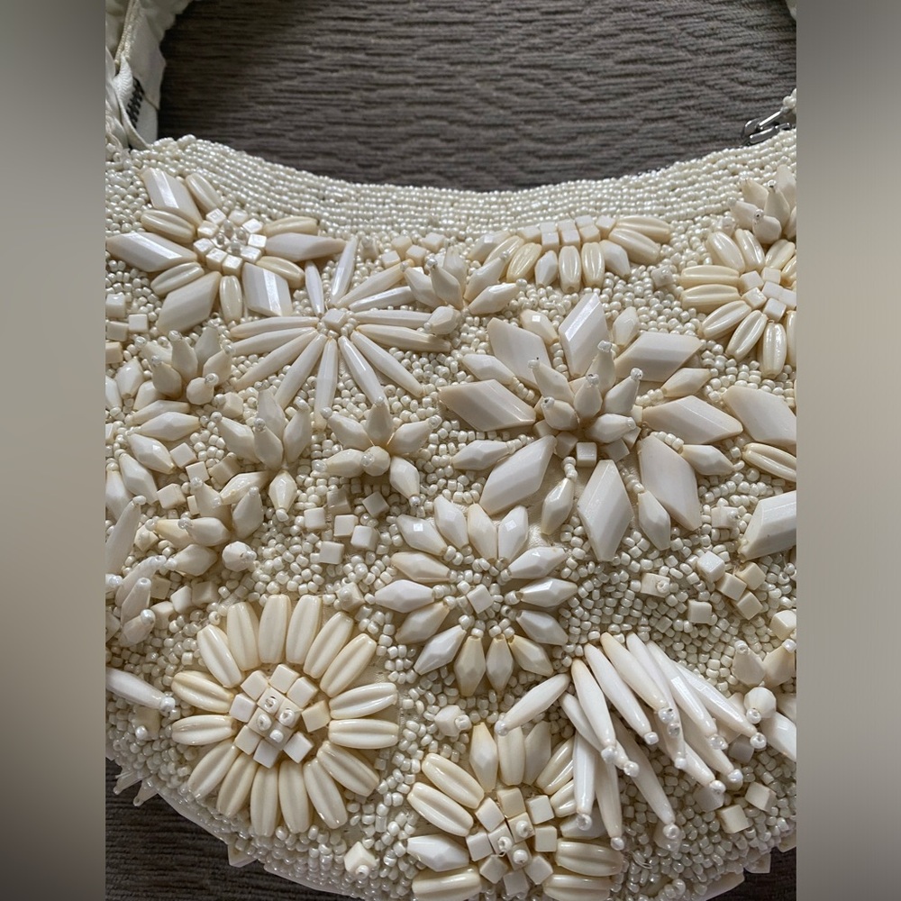 MADE IN INDIA Cream Beaded Women's Bag - NEW - Picture 5 of 5